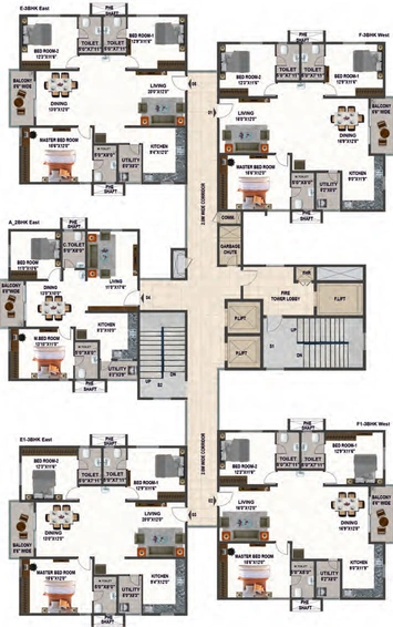 Floor Plan of Ramky One Genext Tower in Habsiguda, Hyderabad - Image 111251