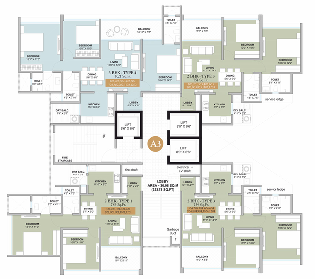 Floor Plan of Vision Aristo in Kiwale, Pune - Image 124864