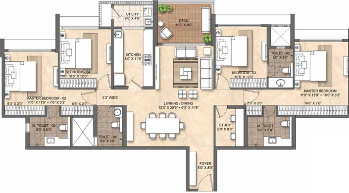 4 BHK Flat in Lodha Solitaire in Mahalaxmi, Mumbai - Image 468877