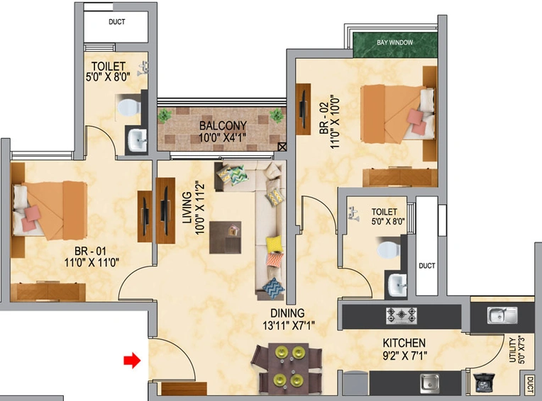 2 BHK Flat in SNN Serenity Garden in Begur, Bangalore - Image 472158