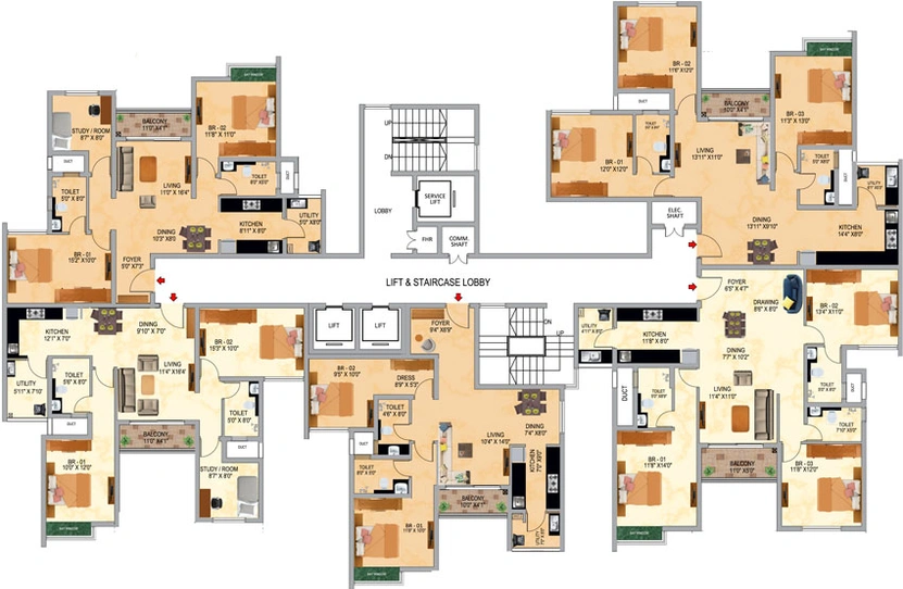 Floor Plan of SNN Serenity Garden in Begur, Bangalore - Image 39461