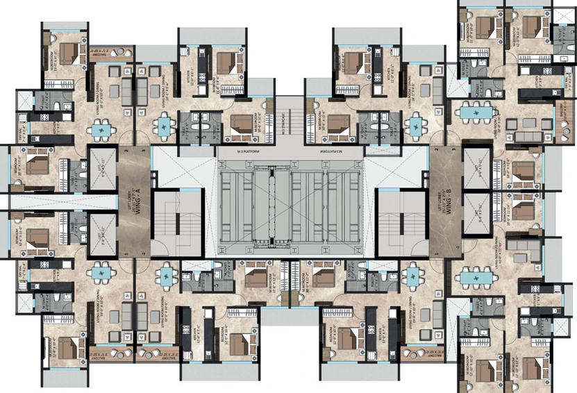Floor Plan of Sanghvi Infenia in Santacruz East, Mumbai - Image 37406
