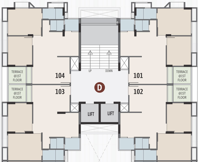 Floor Plan of Aaryan Vandanam in Gota, Ahmedabad - Image 29707