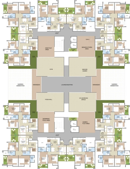 Floor Plan of V Top Valonia in Punawale, Pune - Image 25382