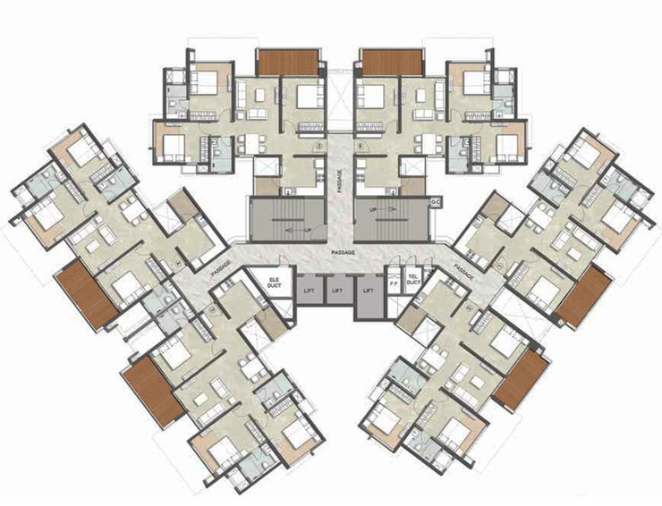 Floor Plan of Kalpataru Exquisite in Wakad, Pune - Image 11462