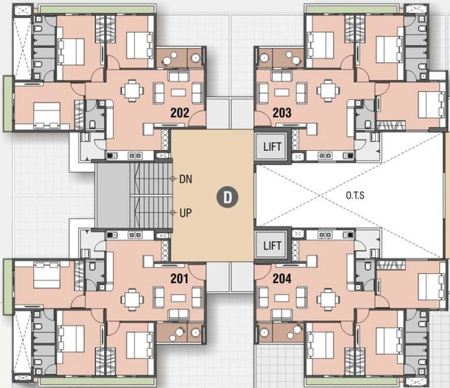 Floor Plan of Golden Swarnim Sun in Ghuma, Ahmedabad - Image 122756