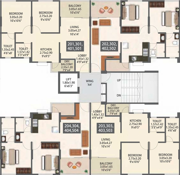 Floor Plan of Mantra 29 Gold Coast in Vishrantwadi, Pune - Image 25310