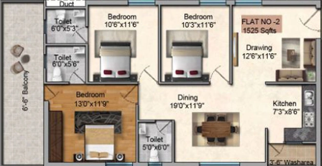 3 BHK Flat in Sai Keerthi Signature in Kondapur, Hyderabad - Image 504680