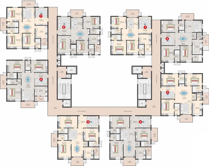 Floor Plan of Sri Aditya Athena in Shaikpet, Hyderabad - Image 53267