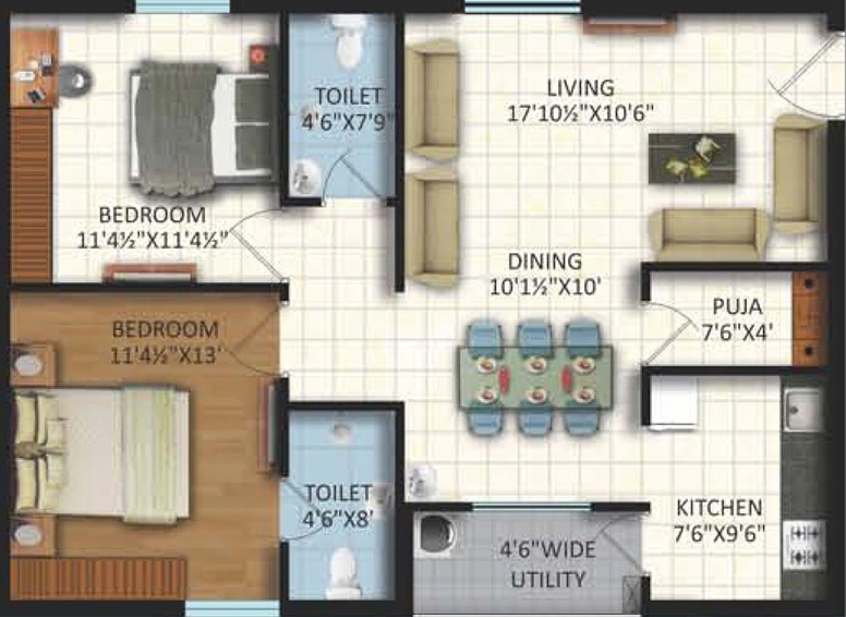 2 BHK Flat in Vasavi Sri Nilayam in LB Nagar, Hyderabad - Image 505117