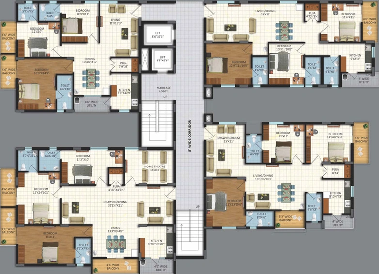 Floor Plan of Vasavi Sri Nilayam in LB Nagar, Hyderabad - Image 53405