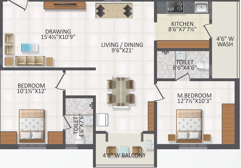 2 BHK Flat in Value Landmark in Nagole, Hyderabad - Image 773975