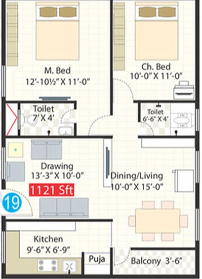 2 BHK Flat in Spectra Metro Heights in Nagole, Hyderabad - Image 505405