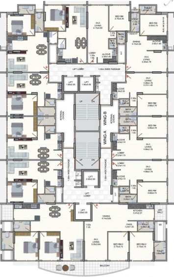 Floor Plan of Satre Anusaya in Ghatkopar West, Mumbai - Image 37910
