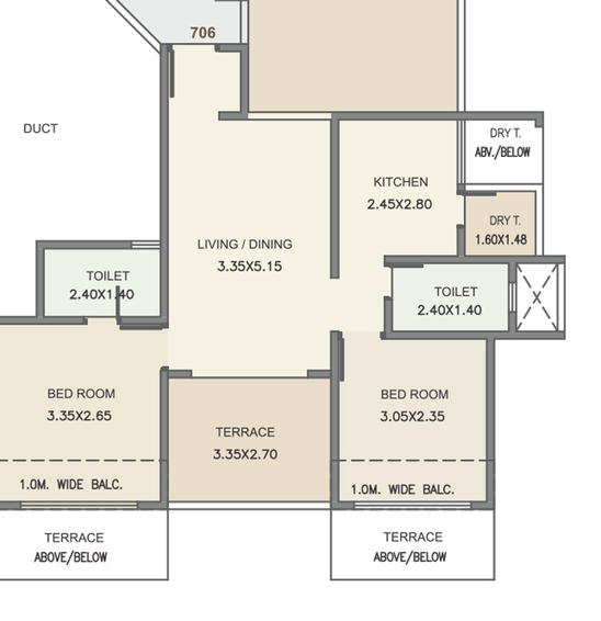 2.5 BHK Flat in Three Jewels in Kondhwa, Pune - Image 422405
