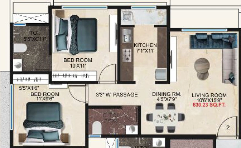 2 BHK Flat in DGS Sheetal Surya Prakash in Vile Parle East, Mumbai - Image 469969