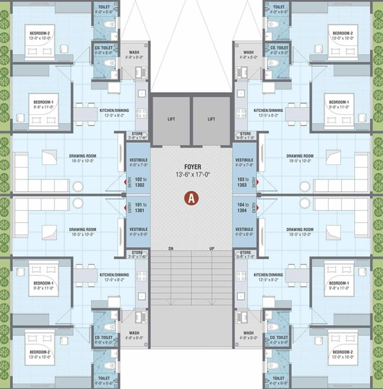 Floor Plan of Rashmi Nirvana in Narolgam, Ahmedabad - Image 29787
