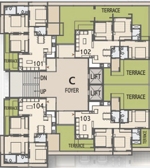 Floor Plan of Narnarayan Shivanta in Sola, Ahmedabad - Image 29848
