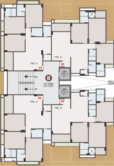 Floor Plan of Sadhna Skywalk Suyash in Gota, Ahmedabad - Image 29933