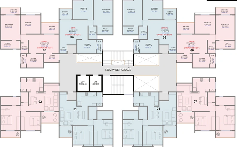 Floor Plan of Surya Skies in Punawale, Pune - Image 11586