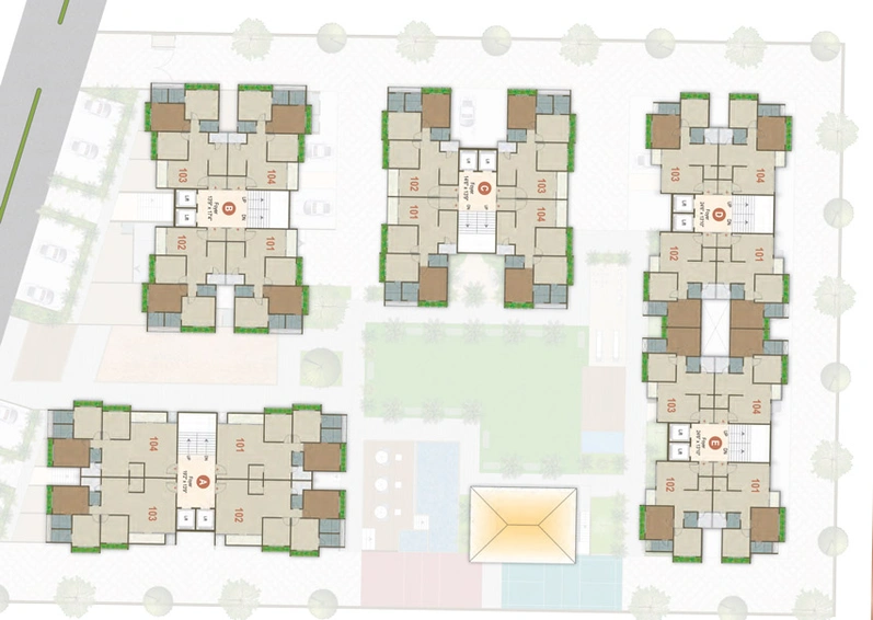 Floor Plan of SKJ Siddharth Luxuria in Tragad, Ahmedabad - Image 30016