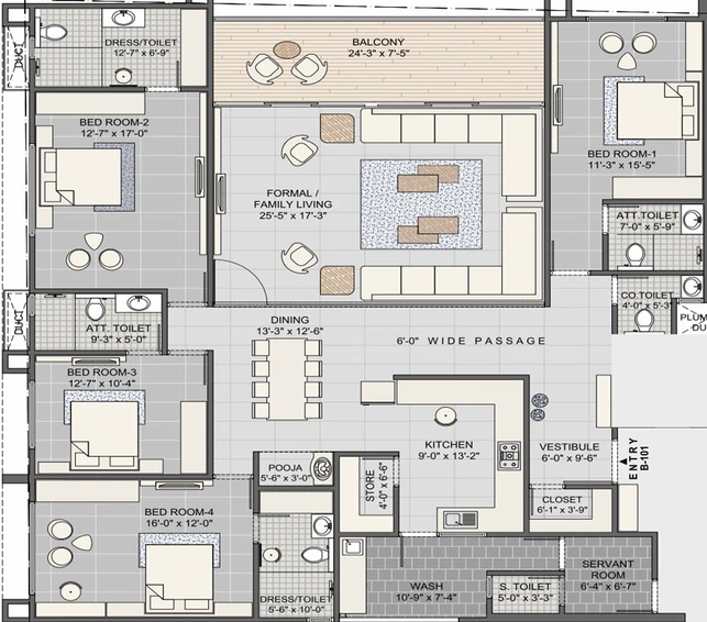 4 BHK Flat in Addor The Life in Ambawadi, Ahmedabad - Image 457432