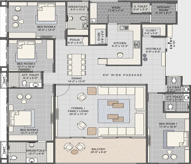 4 BHK Flat in Addor The Life in Ambawadi, Ahmedabad - Image 457433