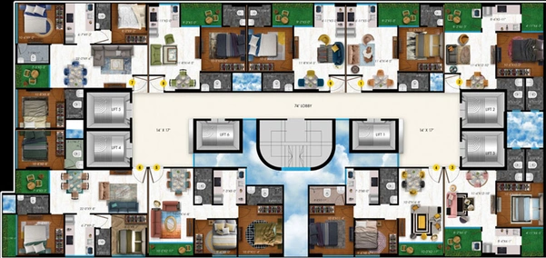 Floor Plan of Raghav Paradise in Borivali East, Mumbai - Image 38347