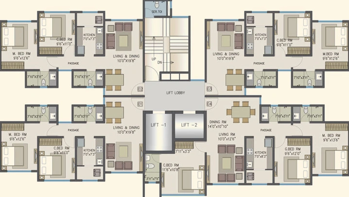 Floor Plan of Pride Panorama in Andheri East, Mumbai - Image 38369