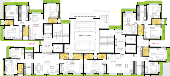 Floor Plan of Chaitanya The Greens in Kandivali East, Mumbai - Image 38439