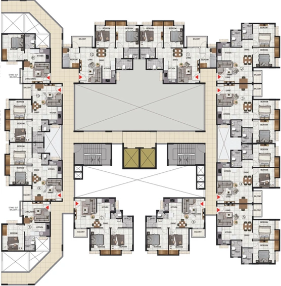 Floor Plan of Salarpuria Sattva Ashraya in Mysore Road, Bangalore - Image 39787
