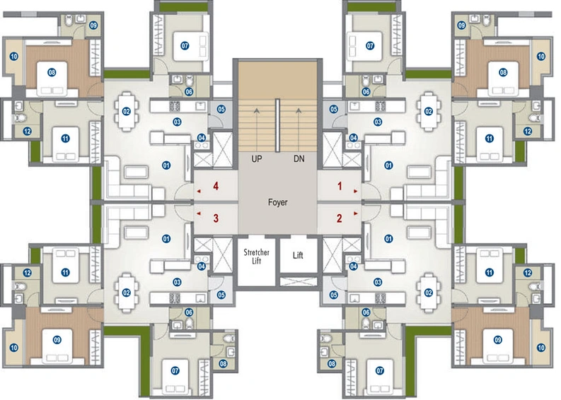 Floor Plan of Shridhar Kaveri Soham Vivanta in Bopal, Ahmedabad - Image 30259