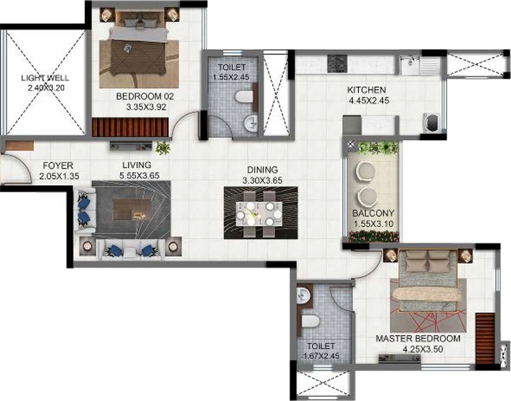 2 BHK Flat in Salarpuria Sattva Exotic in Kogilu, Bangalore - Image 472752