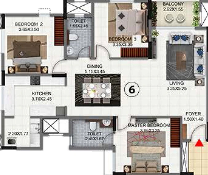 3 BHK Flat in Salarpuria Sattva Exotic in Kogilu, Bangalore - Image 472753