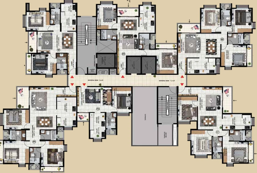 Floor Plan of Salarpuria Sattva Signet in Sarjapur, Bangalore - Image 39965