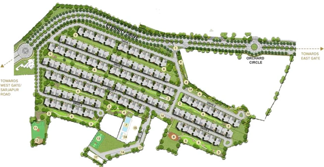 Master Plan of Aspen Greens - The Prestige City in Sarjapur, Bangalore - Image 40029