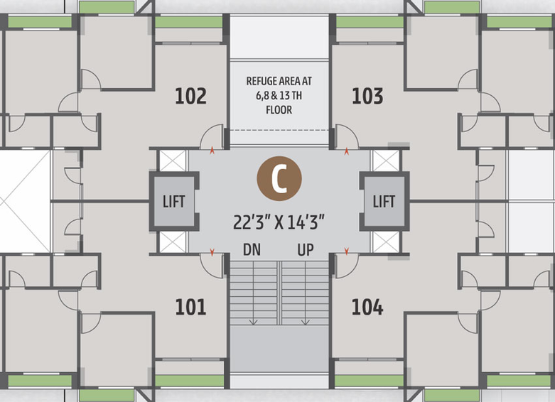 Floor Plan of Sheladia Eris in Shela, Ahmedabad - Image 30319