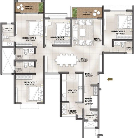 4 BHK Flat in Avalon Park - The Prestige City in Sarjapur, Bangalore - Image 472999