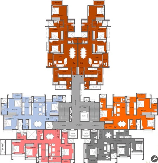 Floor Plan of Avalon Park - The Prestige City in Sarjapur, Bangalore - Image 40055
