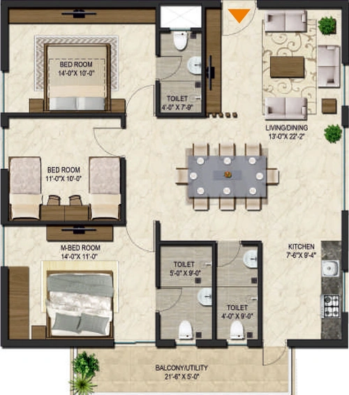 3 BHK Flat in Aakriti Esta in Tellapur, Hyderabad - Image 505554