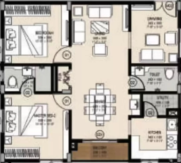2 BHK Flat in Ark Hema in Kukatpally, Hyderabad - Image 505640