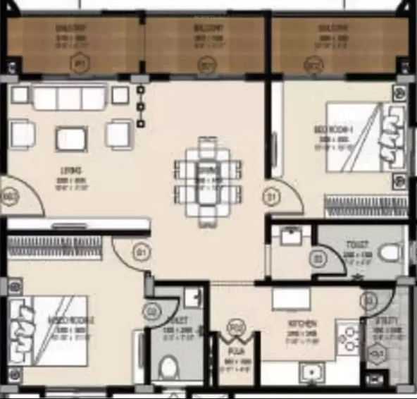 2 BHK Flat in Ark Hema in Kukatpally, Hyderabad - Image 505641