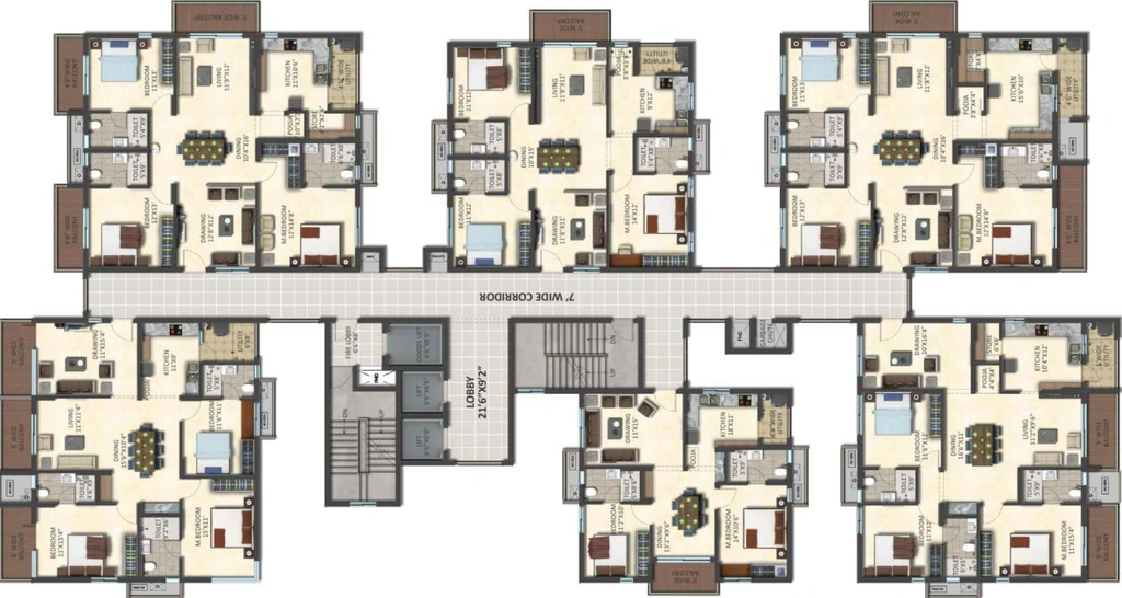 Floor Plan of Bricks Skywoods in Tellapur, Hyderabad - Image 53682
