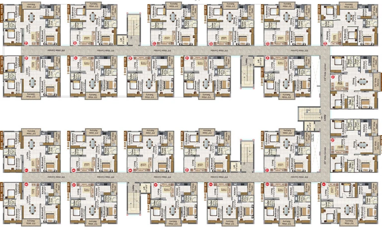 Floor Plan of Fortune Green Mayura in Bachupally, Hyderabad - Image 53698