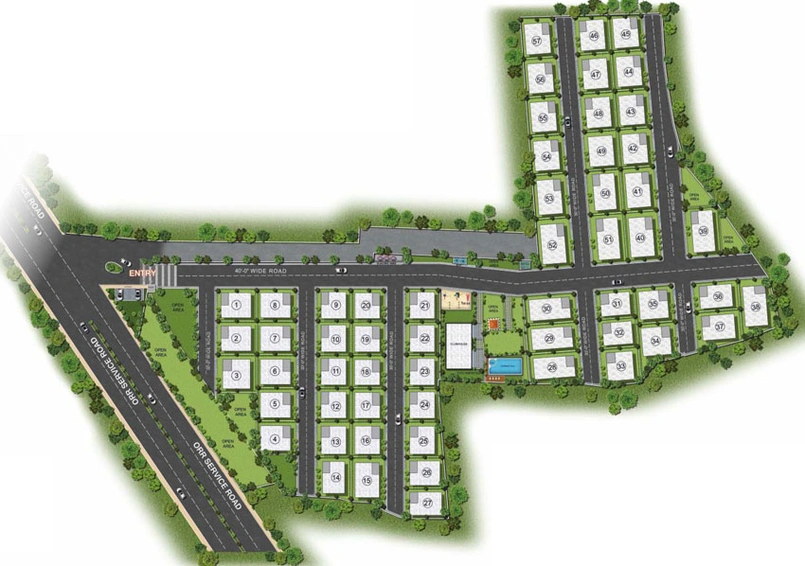 Master Plan of Keerthi Riverside in Kismatpur, Hyderabad - Image 53725