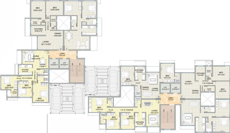 Floor Plan of Romell Diva in Malad West, Mumbai - Image 38649