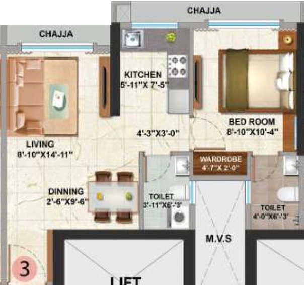 1 BHK Flat in Sethia Pride in Kandivali East, Mumbai - Image 471038