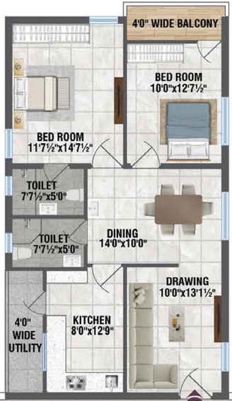 2 BHK Flat in Primark DeStature in Bahadurpally, Hyderabad - Image 506398