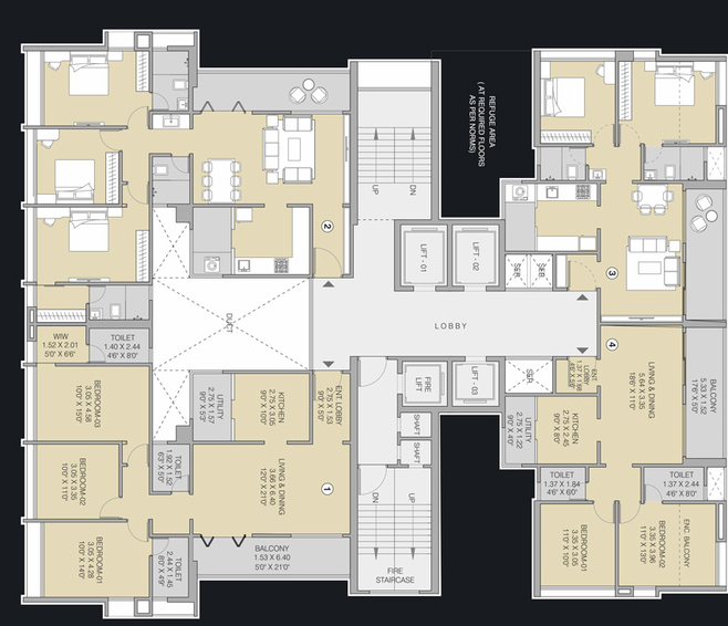 Floor Plan of Majestique 27 Grand Residences in Balewadi, Pune - Image 11753