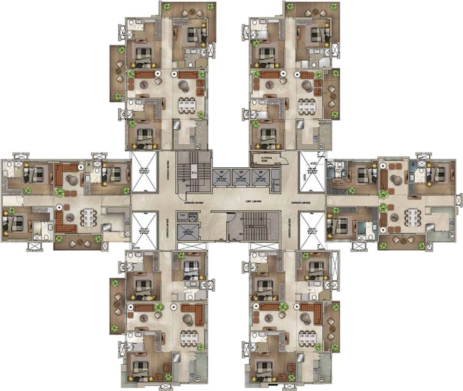 Floor Plan of Koncept The Botanika in Gachibowli, Hyderabad - Image 53882
